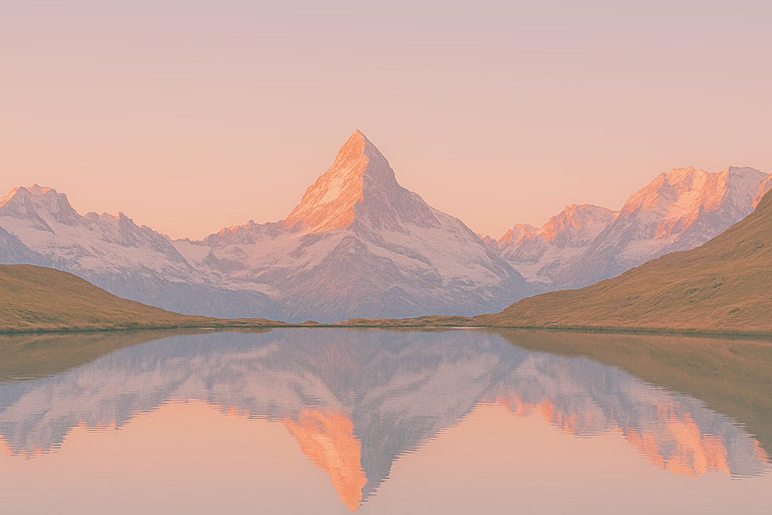 The Matterhorn at sunrise, a visual representation of ‘alpenglow’.